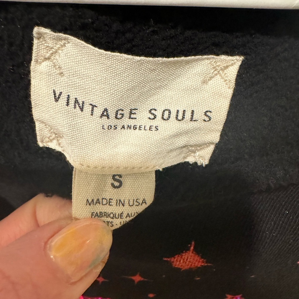 Vintage Souls for Free People Crop Hoodie Sweatshirt - Picture 3 of 6